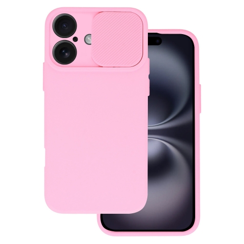 Силиконов калъф Camshield Soft за iPhone 16, Светло розов