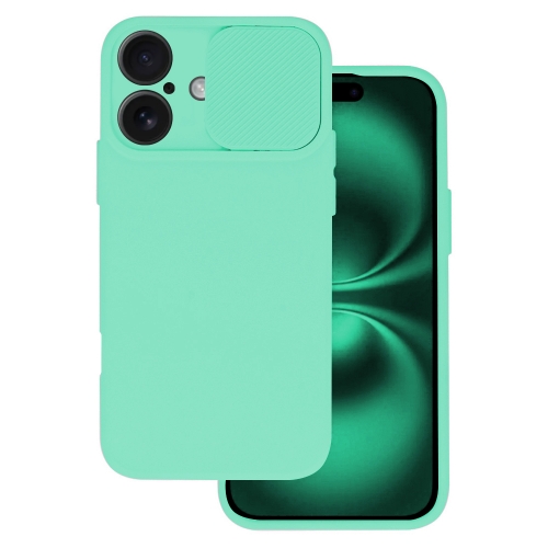 Силиконов калъф Camshield Soft за iPhone 16, Мента