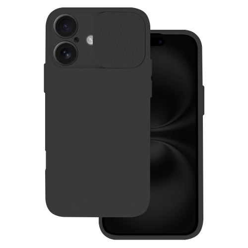 Силиконов калъф Camshield Soft за iPhone 16 Plus, Черен