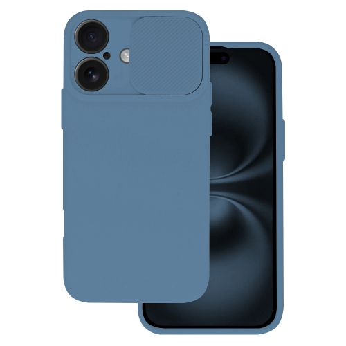 Силиконов калъф Camshield Soft за iPhone 16 Plus, Тъмно син
