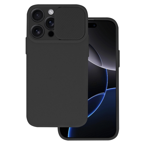 Силиконов калъф Camshield Soft за iPhone 16 Pro, Черен
