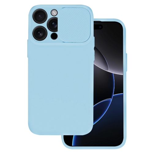Силиконов калъф Camshield Soft за iPhone 16 Pro, Светло син