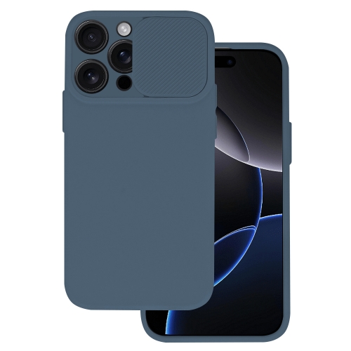 Силиконов калъф Camshield Soft за iPhone 16 Pro Max, Тъмно син