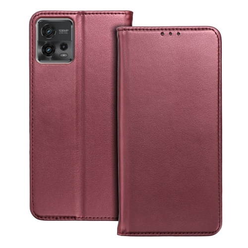 Калъф тефтер Magnetic Book за Motorola Moto G72, Бургунди 