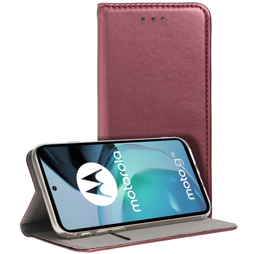 Калъф тефтер Magnetic Book за Motorola Moto G72, Бургунди 