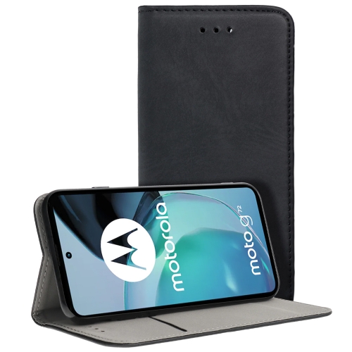 Калъф тефтер Magnetic Book за Motorola Moto G72, Черен