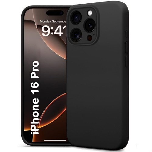 Силиконов калъф Silicone Lite за iPhone 16 Pro, Черен