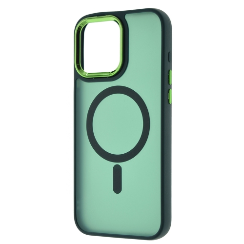 Удароустойчив калъф MagSF Matte за iPhone 15 Pro, Зелен