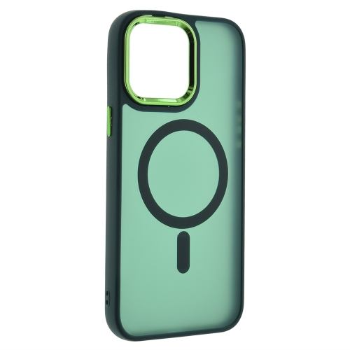 Удароустойчив калъф MagSF Matte за iPhone 15 Pro, Зелен