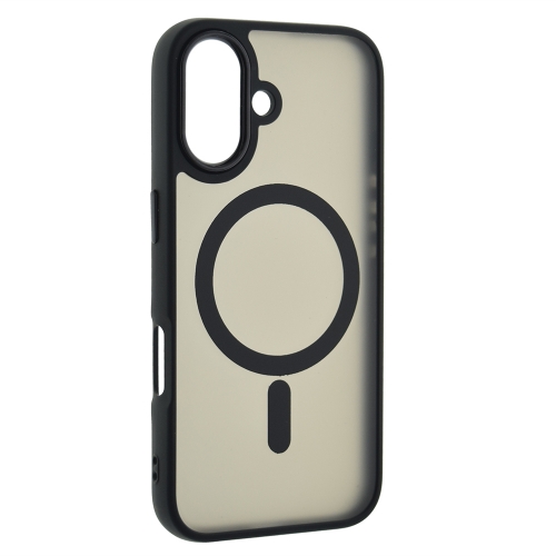 Удароустойчив калъф MagSF Matte за iPhone 16, Черен