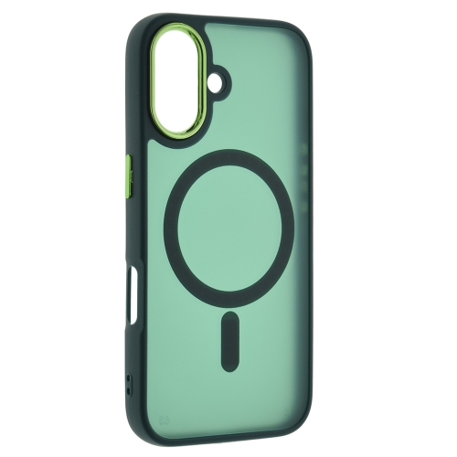Удароустойчив калъф MagSF Matte за iPhone 16, Зелен