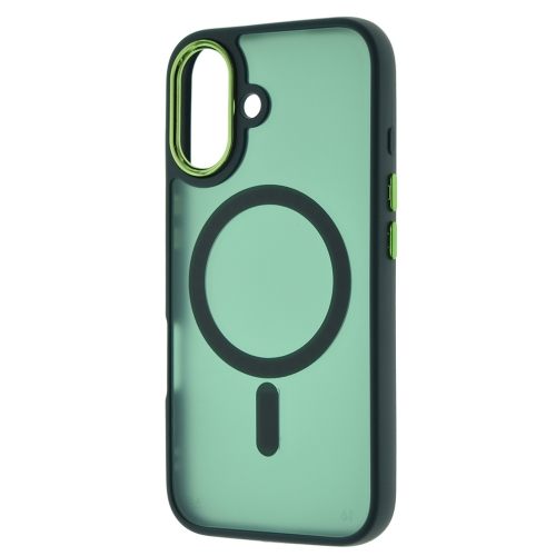 Удароустойчив калъф MagSF Matte за iPhone 16, Зелен
