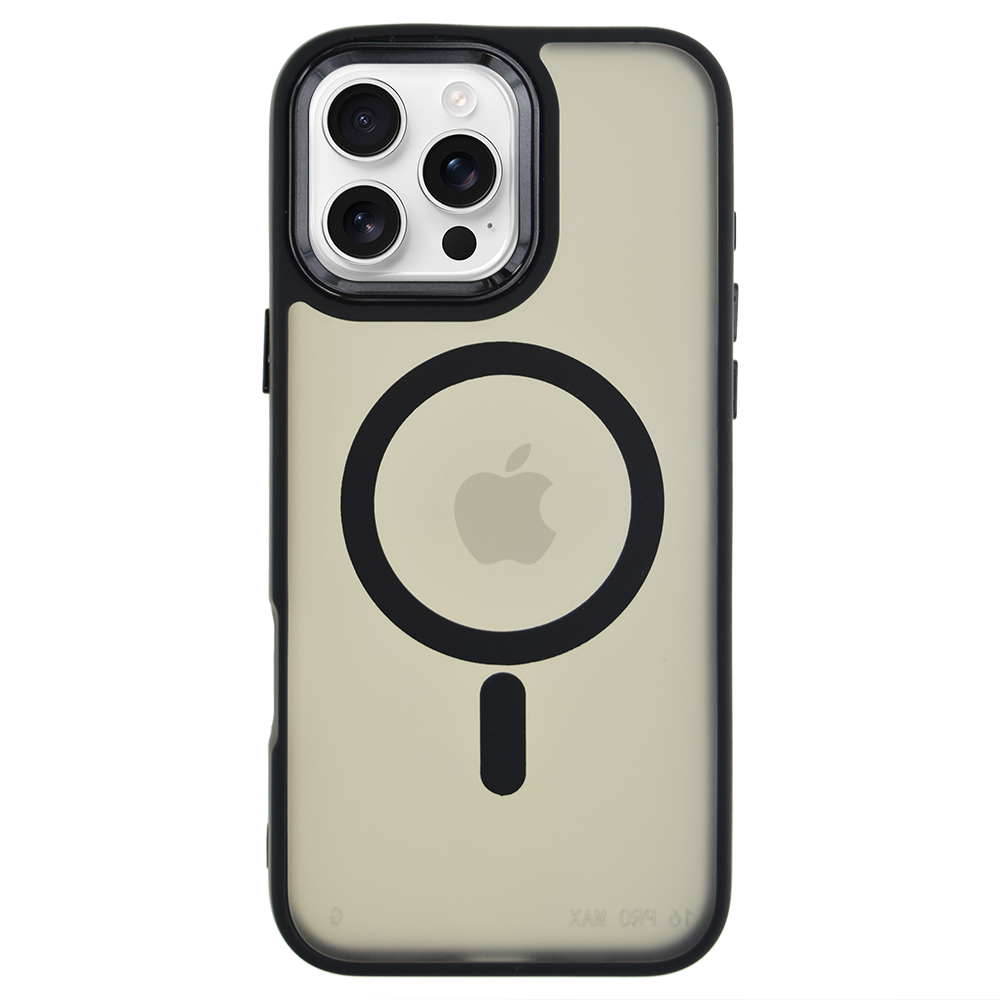 Удароустойчив калъф MagSF Matte за iPhone 16 Pro, Черен