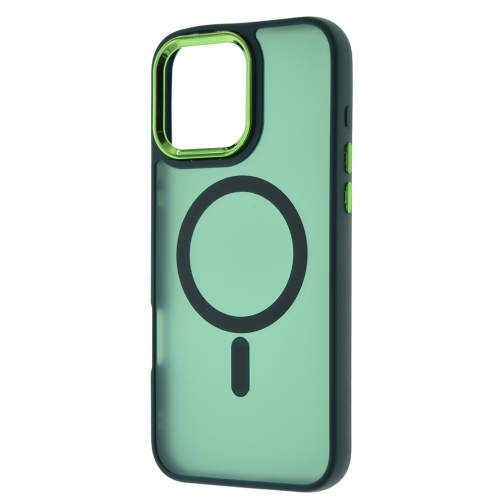 Удароустойчив калъф MagSF Matte за iPhone 16 Pro Max, Зелен