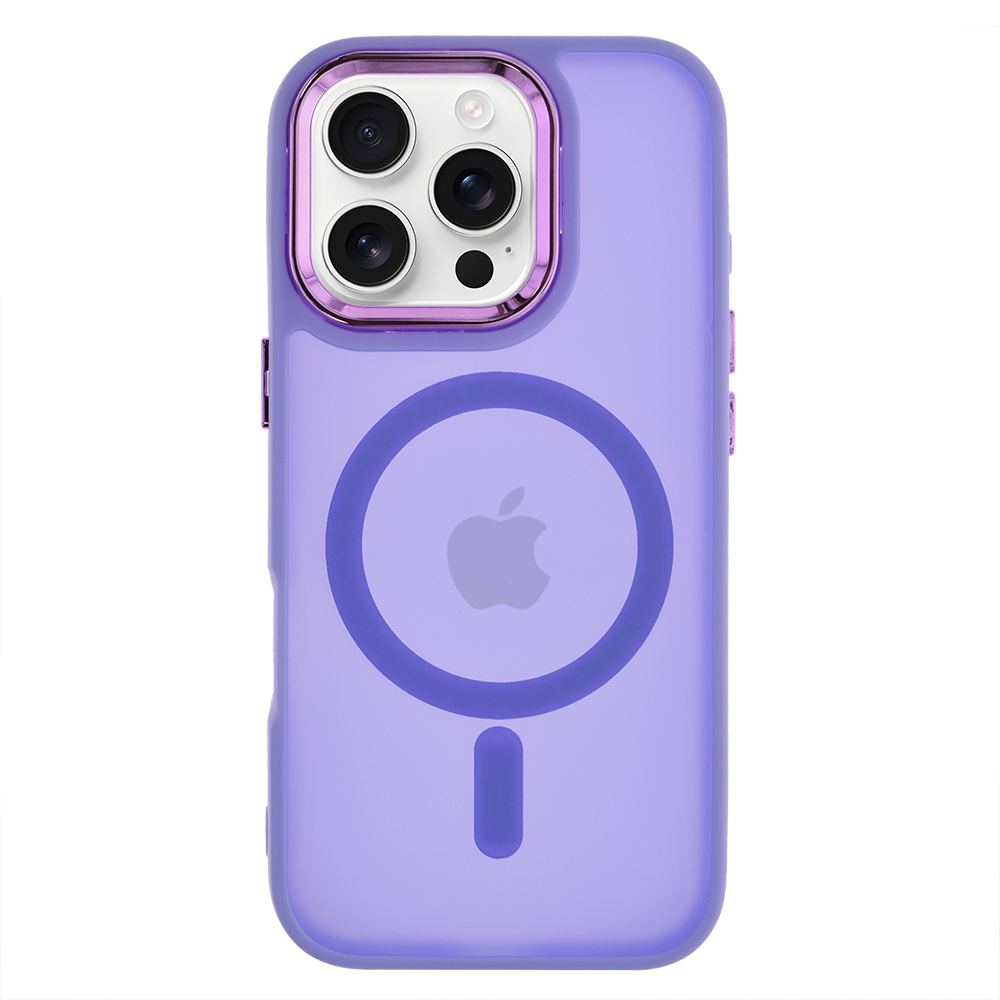 Удароустойчив калъф MagSF Matte за iPhone 16 Pro Max, Лилав