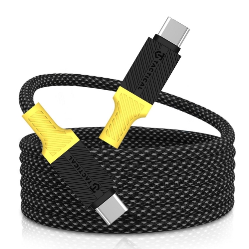 Магнитен кабел Tactical MagRope USB-C към USB-C, 1m, Черен- жълт