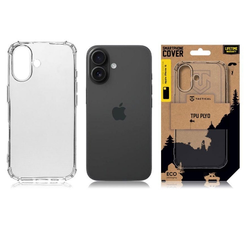 Силиконов калъф Tactical Plyo Cover за iPhone 16, Прозрачен