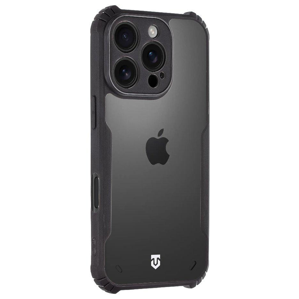 Удароустойчив калъф Tactical Quantum Stealth за iPhone 16 Pro, Прозрачен-черен
