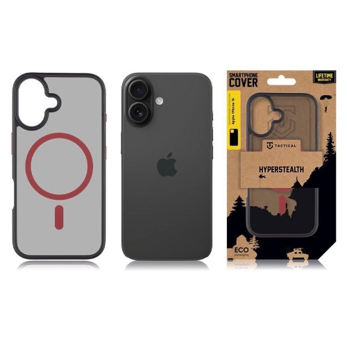 Удароустойчив калъф Tactical MagForce Hyperstealth 2.0 за iPhone 16, Черен-червен