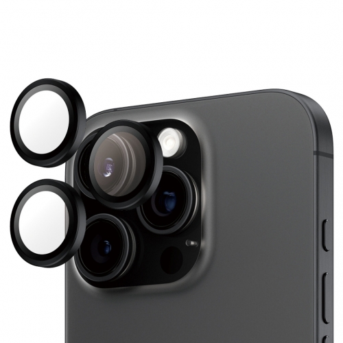 Стъклен Протектор за камера PanzerGlass Hoops Lens Protector за iPhone 15 Pro / 15 Pro Max, Черен