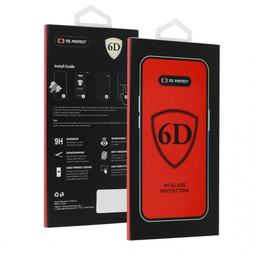 Стъклен протектор 6D Full Glue за Samsung Galaxy S20 FE, Черен