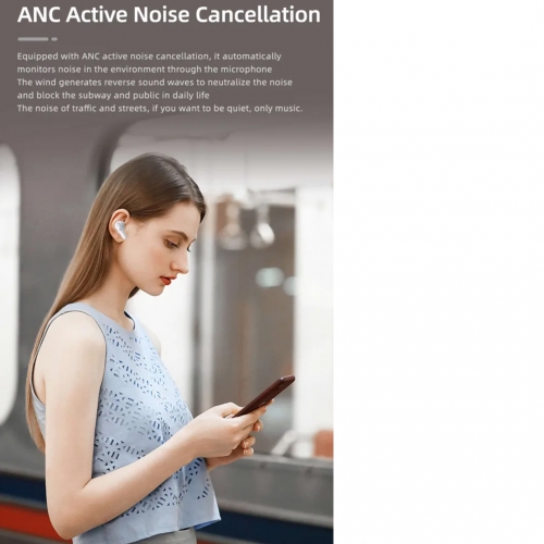 Слушалки TWS SWISSTEN Focus Bluetooth ANC Earphones, Бял
