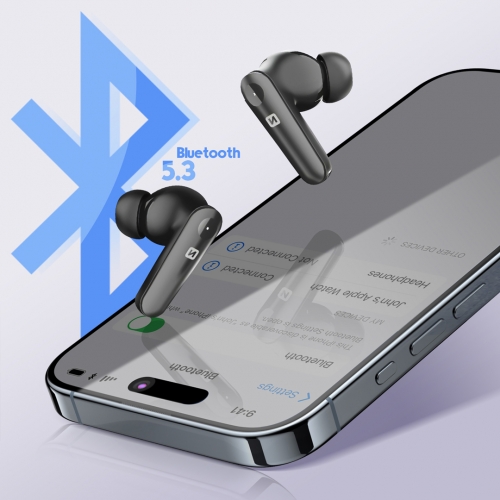 Слушалки TWS SWISSTEN Focus Bluetooth ANC Earphones, Черен