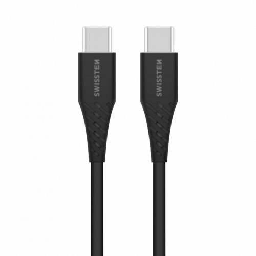 Кабел SWISSTEN USB-C към USB-C, Power Delivery, 5A, 100W,1.5m, Черен
