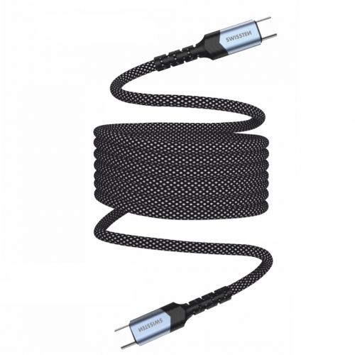 Магнитен кабел SWISSTEN Magnetic USB-C към USB-C, 1m, Черен