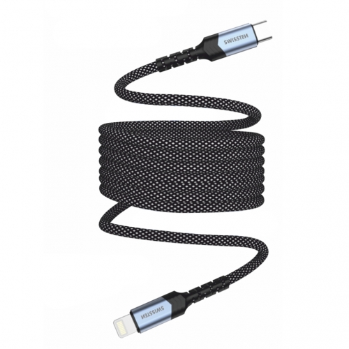 Магнитен кабел SWISSTEN Magnetic USB-C към Lightning, 1m, Черен