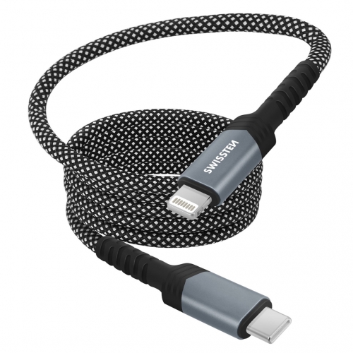 Магнитен кабел SWISSTEN Magnetic USB-C към Lightning, 1m, Черен