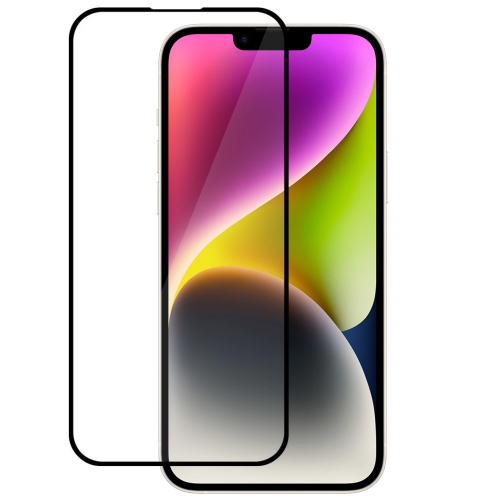 Стъклен протектор с метална рамка Metal Frame за iPhone 13 Pro Max / 14 Plus, Черен