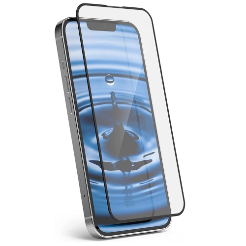 Стъклен протектор с метална рамка Metal Frame за iPhone 13 Pro Max / 14 Plus, Черен