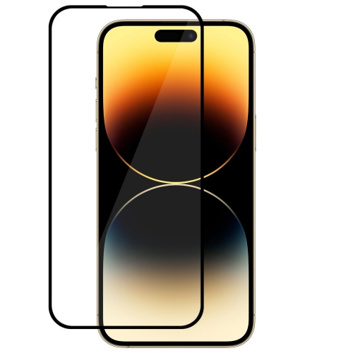 Стъклен протектор с метална рамка Metal Frame за iPhone 14 Pro Max, Черен