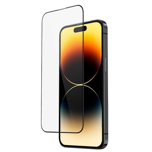 Стъклен протектор с метална рамка Metal Frame за iPhone 14 Pro Max, Черен