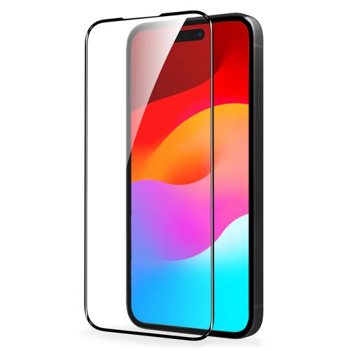 Стъклен протектор с метална рамка Metal Frame за iPhone 15 Pro, Черен