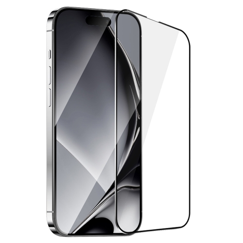Стъклен протектор с метална рамка Metal Frame за iPhone 16, Черен