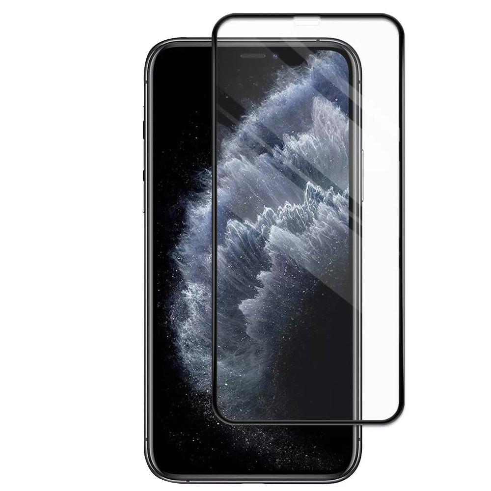 Стъклен протектор с метална рамка Metal Frame за iPhone X / XS / 11 Pro, Черен