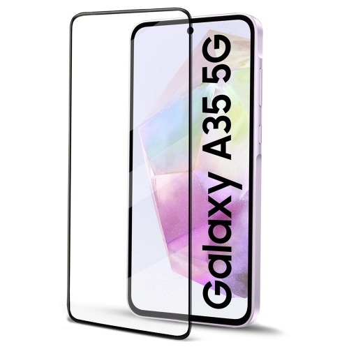 Стъклен протектор с метална рамка Metal Frame за Samsung Galaxy A35 5G, Черен