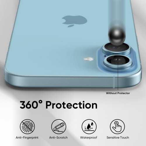 Стъклени протектори за камера Lens Fulm за iPhone 16 / 16 Plus, Син