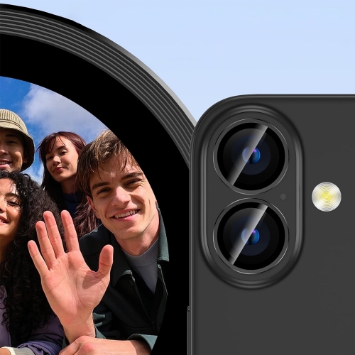 Стъклени протектори за камера Lens Fulm за iPhone 16 / 16 Plus, Черен