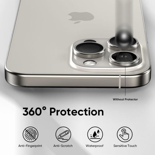Стъклени протектори за камера Lens Fulm за iPhone 16 Pro / 16 Pro Max, Сребрист