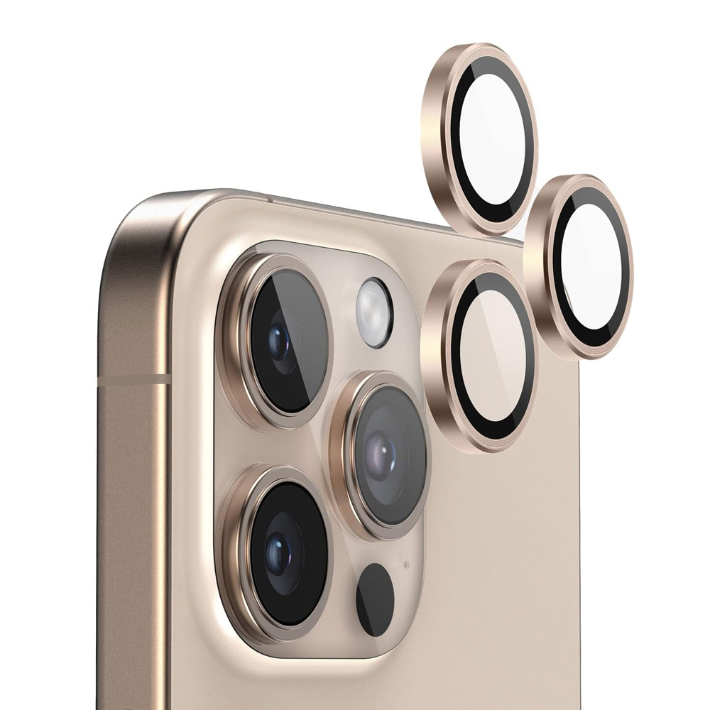 Стъклени протектори за камера Lens Fulm за iPhone 16 Pro / 16 Pro Max, Златист