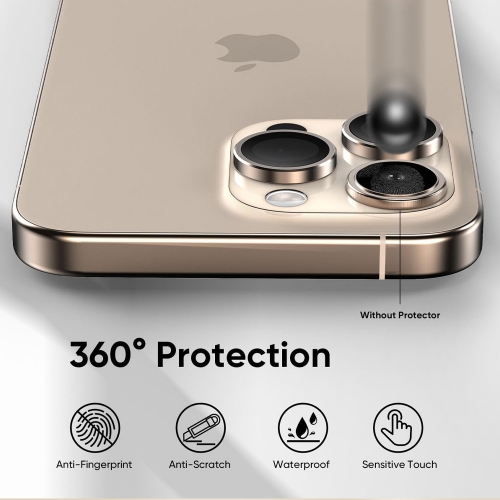 Стъклени протектори за камера Lens Fulm за iPhone 16 Pro / 16 Pro Max, Златист