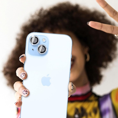 Стъклен Протектор Diamond за камерата на iPhone 15 Plus, Син