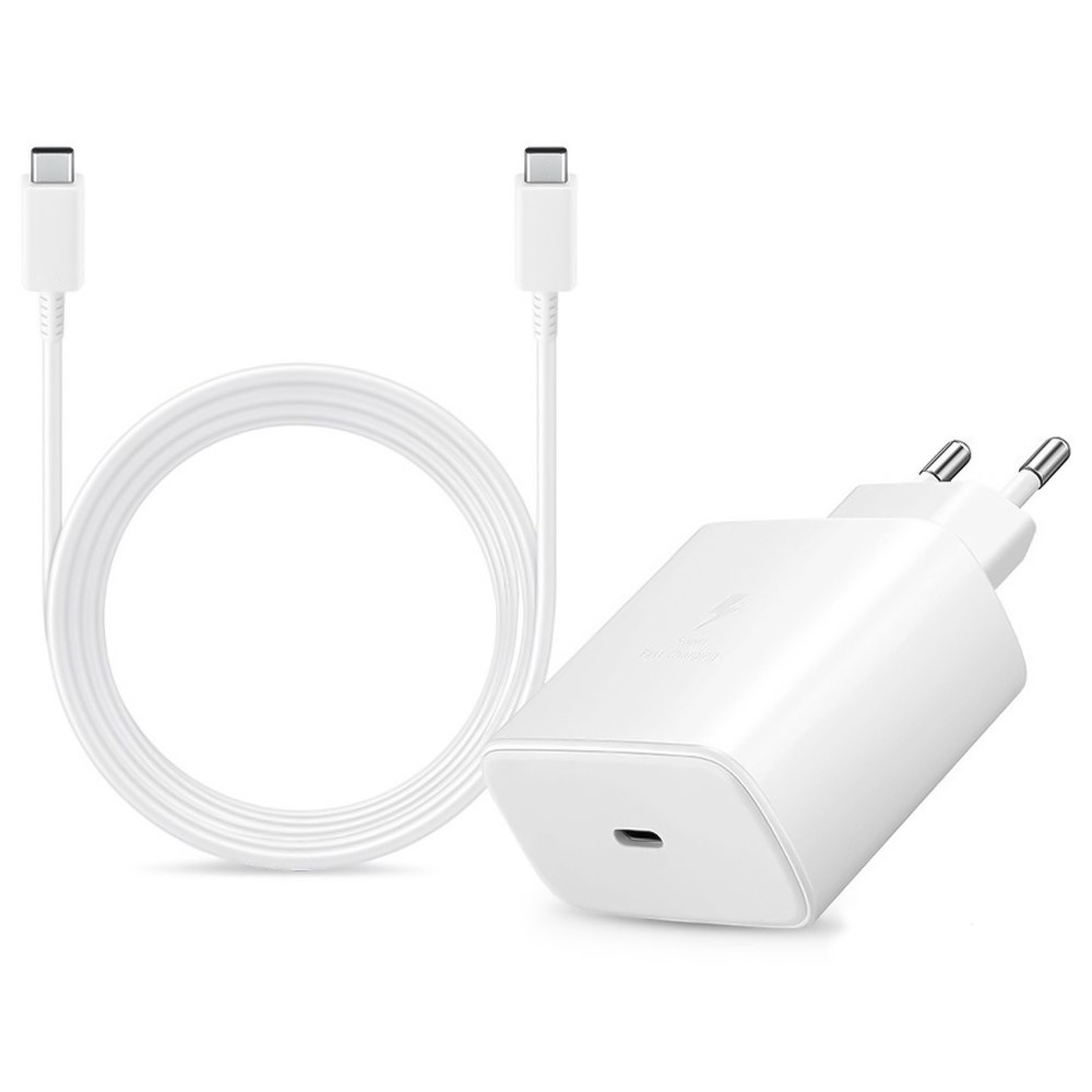 Зарядно SAMSUNG EP-TA845EWE Quickcharge 45W с кабел EP-DW767JWE USB-C къмUSB-C, bulk 