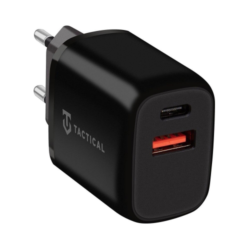 Зарядно 220v Tactical Base Plug Dual 20W USB-A / USB-C, Черен