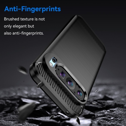 Силиконов Калъф Carbon Fibre за Google Pixel 9 / Pixel 9 Pro, Черен