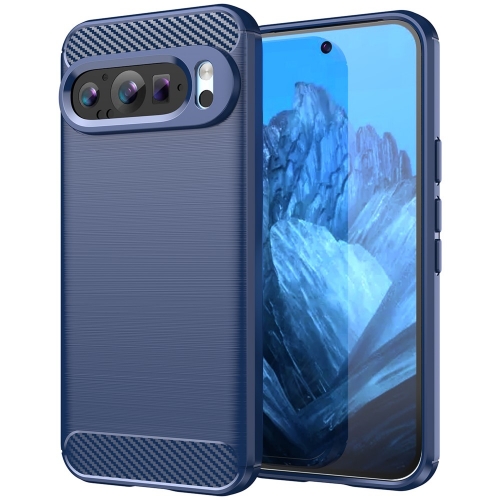 Силиконов Калъф Carbon Fibre за Google Pixel 9 / Pixel 9 Pro, Син