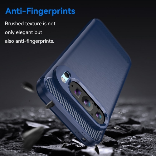 Силиконов Калъф Carbon Fibre за Google Pixel 9 / Pixel 9 Pro, Син